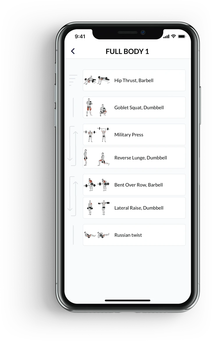 Training plan in the coaching app